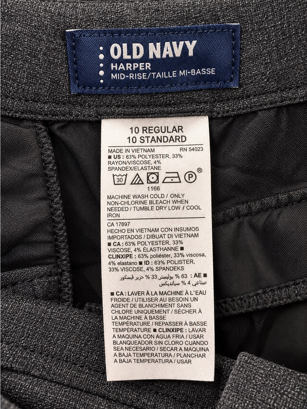 Old navy Women’s Classic Slim Dress Pants - Charcoal Gray - Picture 4 of 4